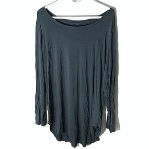 LOGO by Lori Goldstein Shirt Grey Tunic Rayon